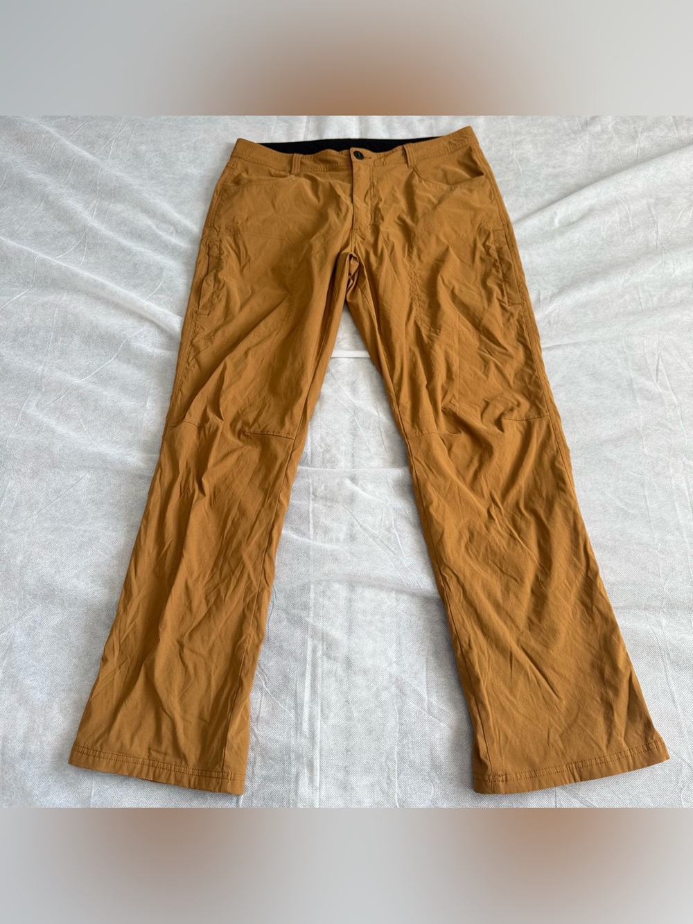 Orvis Mens Fleece Lined Pants Tan 36x34 Outdoor Hiking Utility Stretch